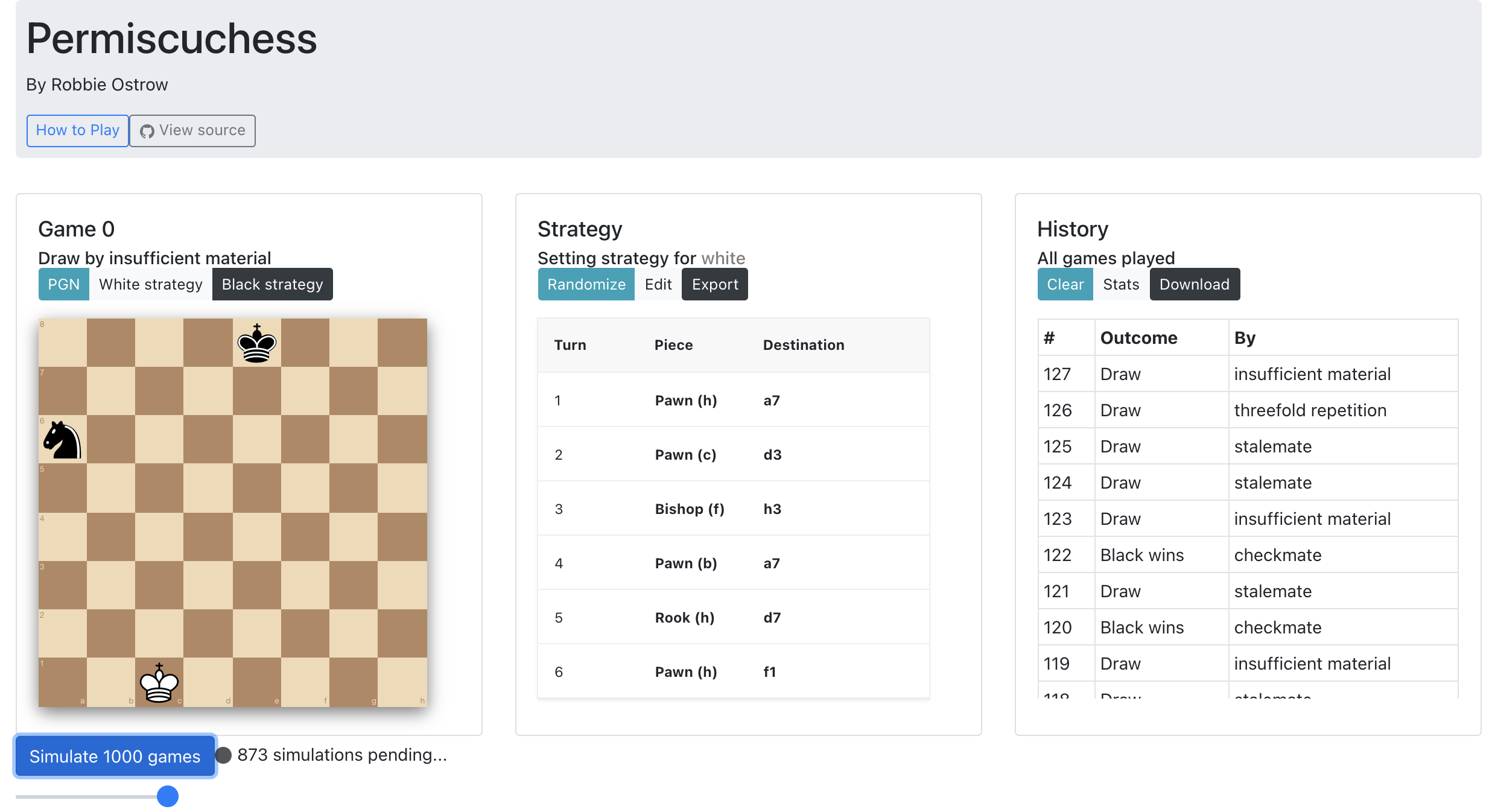 A screenshot of the Permiscuchess app